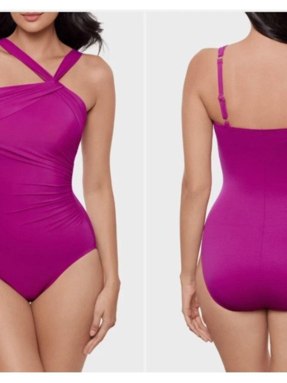 Miraclesuit 10 Swimsuit Rock Solid Europa One-Piece Framboise Pink NEW NWT $188